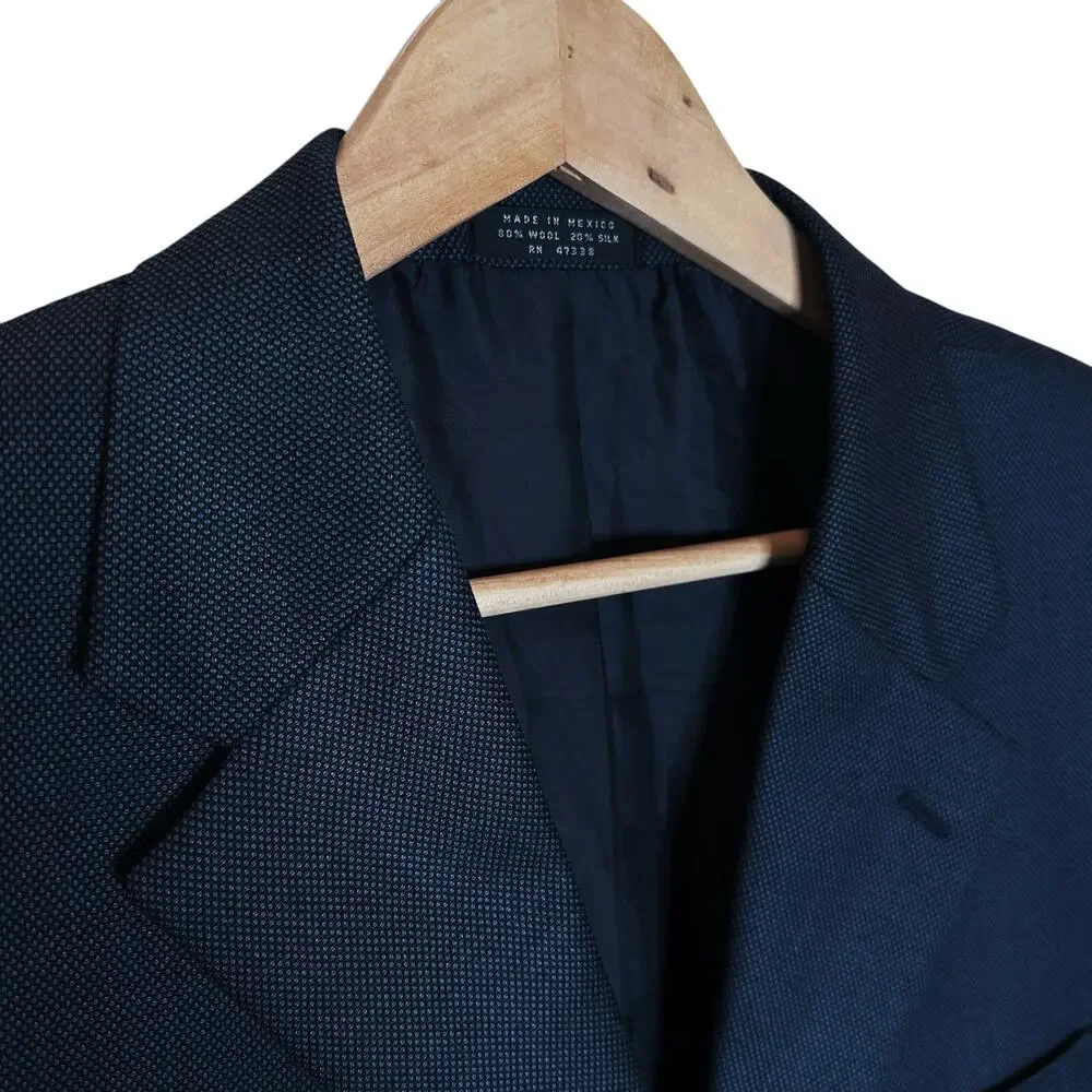 Donald J. Trump Navy Blue Blazer Mens Wool Silk Blend 40R Mens President of US